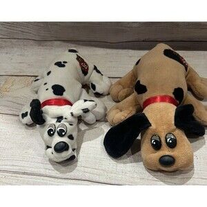 VINTAGE Pound PUPPYS Plush 1986 Tonka Stuffed Animal 8" Lot Of 2